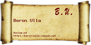 Beron Ulla névjegykártya